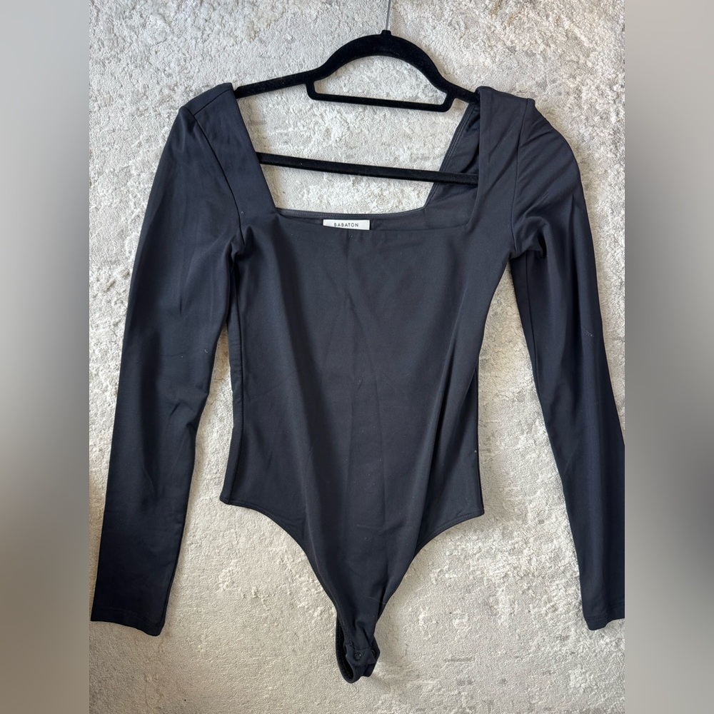 Aritzia Black Long Sleeve Bodysuit